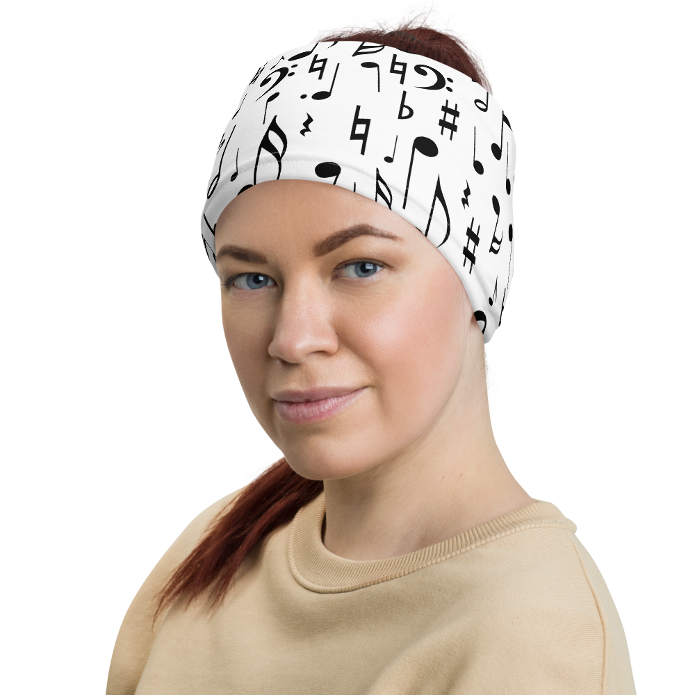 Download Music Notes Neck Gaiter, Music Notes Melody Bandana Head ...