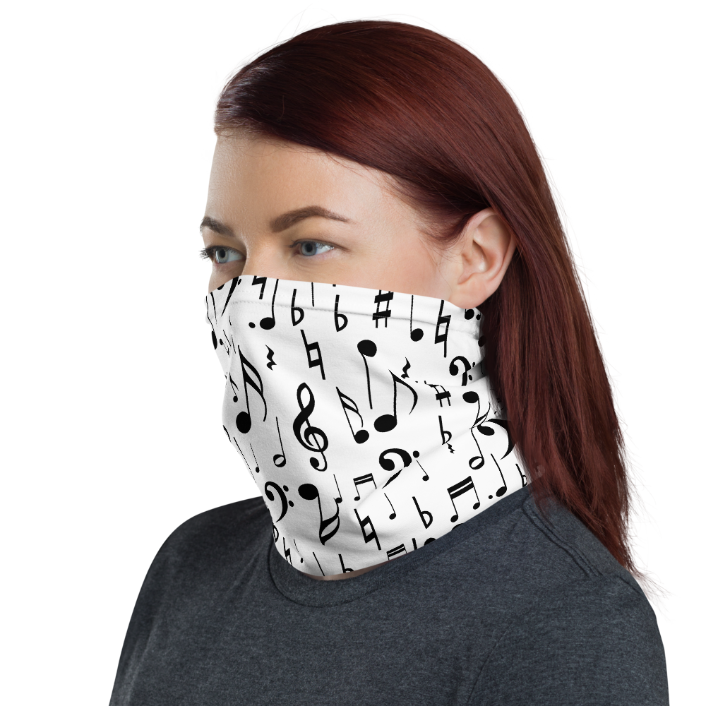 Download Music Notes Neck Gaiter, Music Notes Melody Bandana Head ...